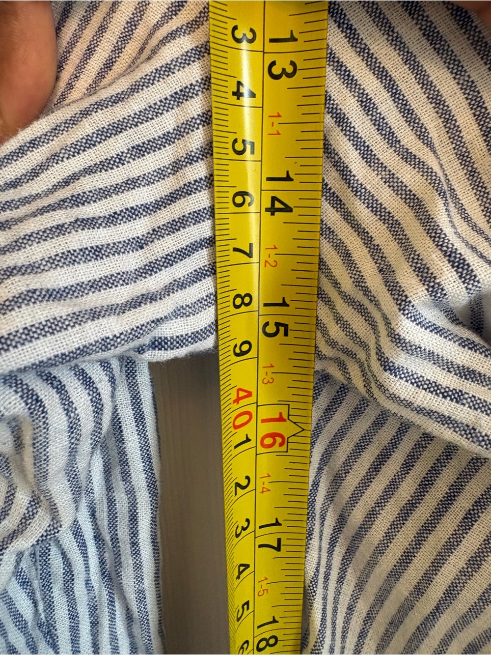 H&M Light Blue Stripe Men's Drawstring Linen Pants - Picture 7 of 10